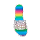  Women Rhinestone Slides Bling Flat Slippers Beach Walking Slip-Ons Outdoor Flip Flops Esg14300