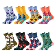  Custom Wholesale Men and Women Spring Colorful Floral Pattern Dress Cotton Socks
