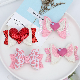 Glitter Hair Bows Clips Sweet Heart Pink Hairpins for Baby Girls Lovely Valentine′ S Day Hair Accessories Barrettes