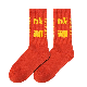  Unisex Women Men Custom Chinese Character Cotton Wholesale High Elastic Crew Socks