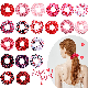  Valentine′ S Day Hair Scrunchies Love Heart Print Scrunchie Soft Elastic Hair Bands Ponytail Holders Bride Scrunchie Valentines Day Hair Accessories