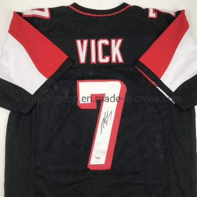 Customize Autographed Signed Michael Mike Vick Atlanta Black Football Jersey