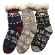  Winter Warm Thermal Fuzzy Fluffy Plush Sherpa Fleece Lined Cozy Antiskid Slipper Indoor Home Floor Socks with Grippers