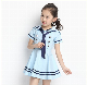  Baby Infant Girl Dress Navy Striped Cotton Sailor Collar for Girls Kids Clothes