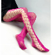  Girls Sexy Temptation Colorful Mesh Stockings Rose Jacquard Cross Strap Hollow Hole Pantyhose