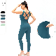  New Trendy Sleevesless Cross Back Bodysuit Dance Unitard with Pockets, Ladies One-Piece Yoga Bodycon Rompers Jumpsuits for Workout Running Fitness