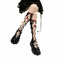  Calf Bow Calf Hollow Lace MID-Calf Socks Personality Cute Soft Girl Net Stockings Pantyhose