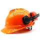  Ventilation Holes Orange HDPE Safety Hard Hat Labor Protection Cheap Construction Safety Helmet with Ear Muff