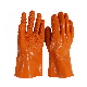  27 Cm Waterproof Anti Slip Kitchen PVC Dipped Gloves Custom Logo Oil Chemical Resistant Orange PVC Gloves