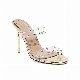  Sexy PVC Stone Slides Stiletto Shoes with Transparent Detailing High Heel Sandals