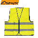  Customized Logo 100% Polyester Security Guard High Visibility Reflective Vest Front Zipper Cheap Reflective Safety Vest