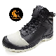  Anti Slip Self-Luminous TPU Sole Black Leather Steel Toe Puncture Proof PPE Protective Men Industrial Safety Shoes for Work