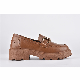  Women′s Loafers Leather Chunky Slip-on Loafer Penny Casual Fashion Work Shoes