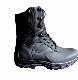  High Quality Black Leather Army Safety Shoes