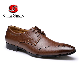  Custom Africa Military Officer Brown Leather Shoes with Shoelace Men′ S Formal Dress Shoes for Army Officer