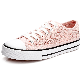 Custom Logo Canvas Shoes Pink Women′s Vulcanized Shoes