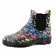 Ladies Printing Waterproof PVC Ankle Rain Boots Chelsea