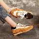  Hot Sale Woman Inside Heightening Leather Casual Shoes Sneaker