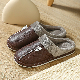  Men′s Slippers Home Winter Indoor Warm Shoes Thick Bottom Plush Waterproof Leather House Slippers Women Cotton Shoes 2022 New