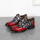  Hot Sale Genuine Leather Shoes Cloth Splicing Ladies Flat Heel Shoes
