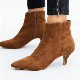  Womens Fashion Winter Leather Ankle Booties with Pointed Heels and Zippered Closure Esg13485