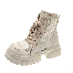 Women Breathable Mesh MID Hollow out Inner Height Increasing Short Martin Boots