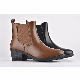  Classic Women Leather Thick Heel Low Heeled Booties Ankle Boots