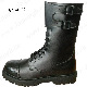  Ywq, Hot Selling Double Joints Design Premium Full Leather Black Combat Boot French Market Popular Tactical Boot with Dual Metal Buckle Hsm006