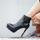  Fashion Ladies Black Short Bootie Back Zipper Platform Stiletto Heel Women Ankle Boots