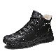  Trendy Designer PU Leather Warm Winter Shoes Lace-up Fashion Boots for Man