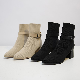  Zonxanwomen Ankle Boot Black Calfskin Leather Chunky Heeled with Zipper Adox Leathers Boots 85mm Heel Luxury Designer High Heels Short Booties in Box