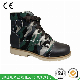 Kids Leather Boots with High Top and Camouflage Design Therapeutic Flat Foot