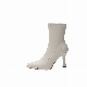  Pointy Toe Women Dress Booties High Heels White Ankle Boots