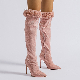  Women′s Winter Velvet Black Long Boot Sexy Party Shoes Plus Size Boots
