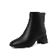  Comfort Block High Heel Soft Leather Winter Warm Ankle Boots Dress Boots Party Short Boots Sexy Women Leather Boots