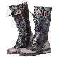  High Quality Flower Embossing Shoes MID-Heel Women′ S Over-The-Knee Boots