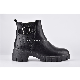  Fashionable Women Black PU Boots Anti-Slippery Sole Boots Casual Boots for Ladies Elegant Women Boots