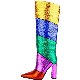  New Designed Pointy Matching Color Super High Heel Fashion Colorful Knee-High Boots for Women