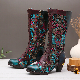  Bohemian Lace up MID Calf Countryside Retro Handmade Boots