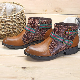  Lady′ S Casual Boots Dots Embossing Handmade Leather Ankle Booties