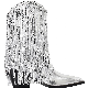  New Designed Ladies Glitter Tassel Pointy Chunky Heel Sleeve MID-Calf Boots Female Shoes Fashion Women′s Ankle Boots
