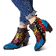  Women Lace-up Heeled Boots Retro Leather Handmade Shoes