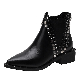  New Designed Chunky Heel Ladies Martin Boots Fashion Rivet Pointed Toe Middle Heel Slip-on Ankle Boots for Women