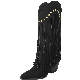  New Designed Pointy Leather Tassel Boots Fashion Retro Rivets Chunky Heel Nubuck Leather Sexy MID-Calf Boots for Women