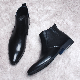 Black Pointed Toe Martin Men′s Casual British Short Boots
