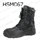  Gww, Shock Proof PU/PU Injection Outsole Black Combat Boot for Sale Singapore Market Popular Training Tactical Boots with Side Zipper Hsm067