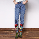  European and American Fashion Leather Shoes Sunflower Pattern Middle Boots