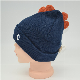 Wholesale Dark Blue Autumn Winter Warm Knitted 100% Polyester Cartoon Monster Dorsal Fin Unisex Beanie for Kids Children