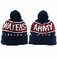 Popular Strips Jacquardcuff POM Acrylic Knitted Beanie (TMK0190)