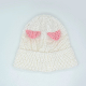  Girls Cute Embroidery Cat Ears Stretch Knitted Hat